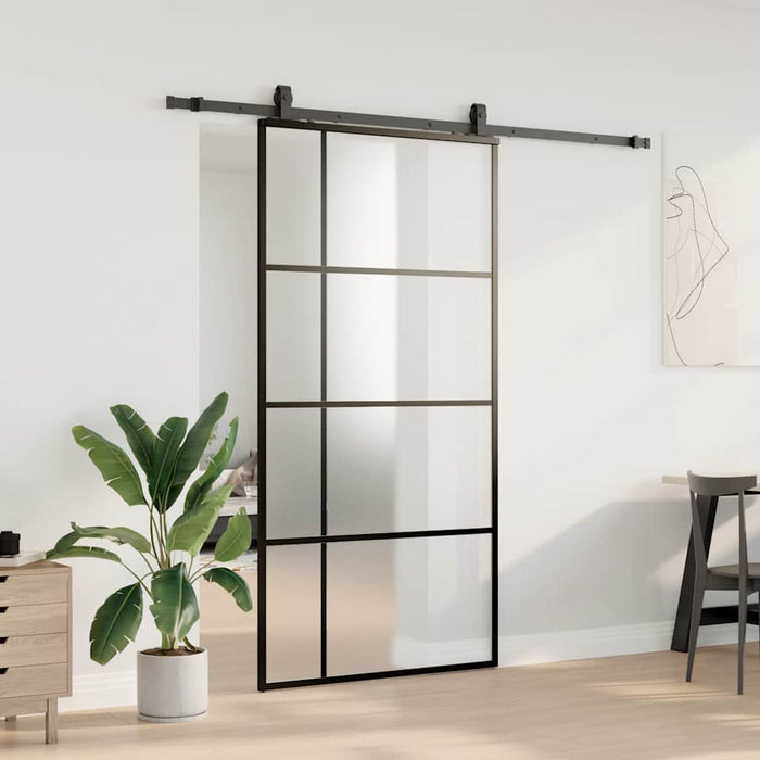 Ușă glisantă cu set de feronerie neagră 102,5x205 cm Sticlă ESG - WALTI WALTI