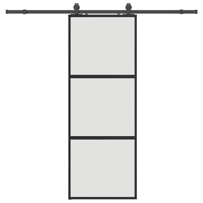 Ușă glisantă cu set feronerie neagră 76x205cm sticlă securizată - WALTI WALTI