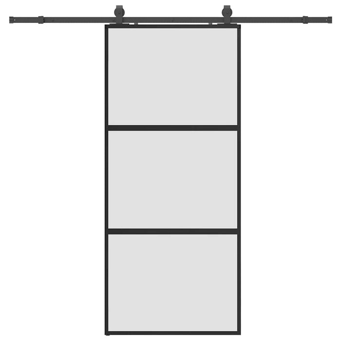Ușă glisantă cu set feronerie neagră 90x205cm sticlă securizată - WALTI WALTI