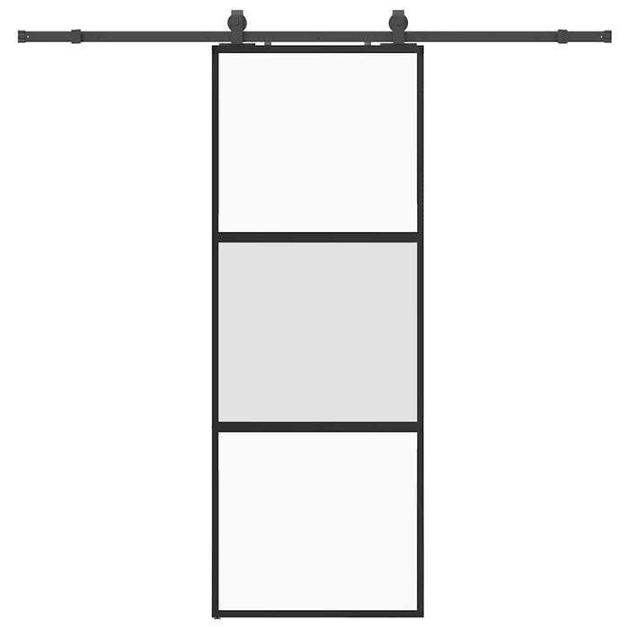 Ușă glisantă cu set feronerie neagră 76x205cm sticlă securizată - WALTI WALTI
