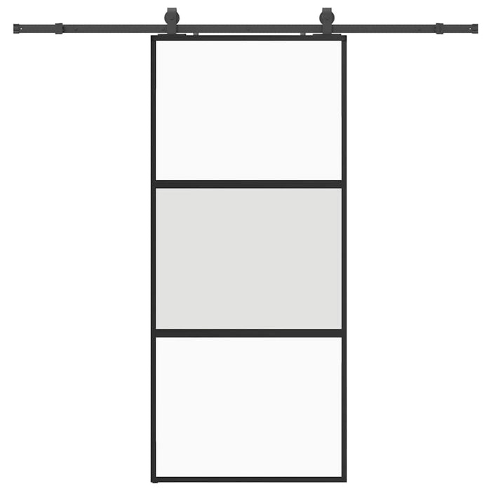 Ușă glisantă cu set feronerie neagră 90x205cm sticlă securizată - WALTI WALTI