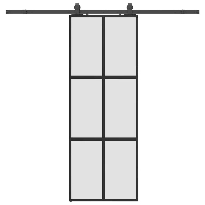 Ușă glisantă cu set feronerie neagră 76x205cm sticlă securizată - WALTI WALTI