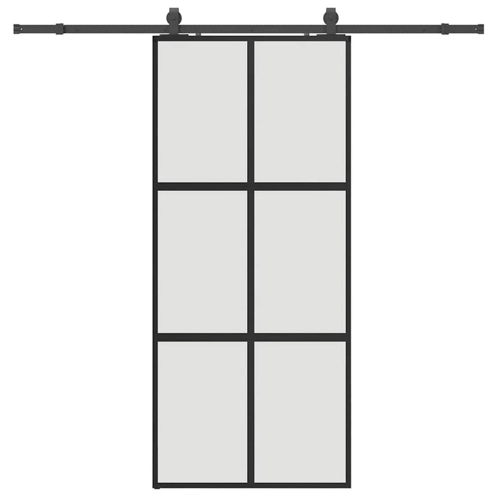 Ușă glisantă cu set feronerie neagră 90x205cm sticlă securizată - WALTI WALTI
