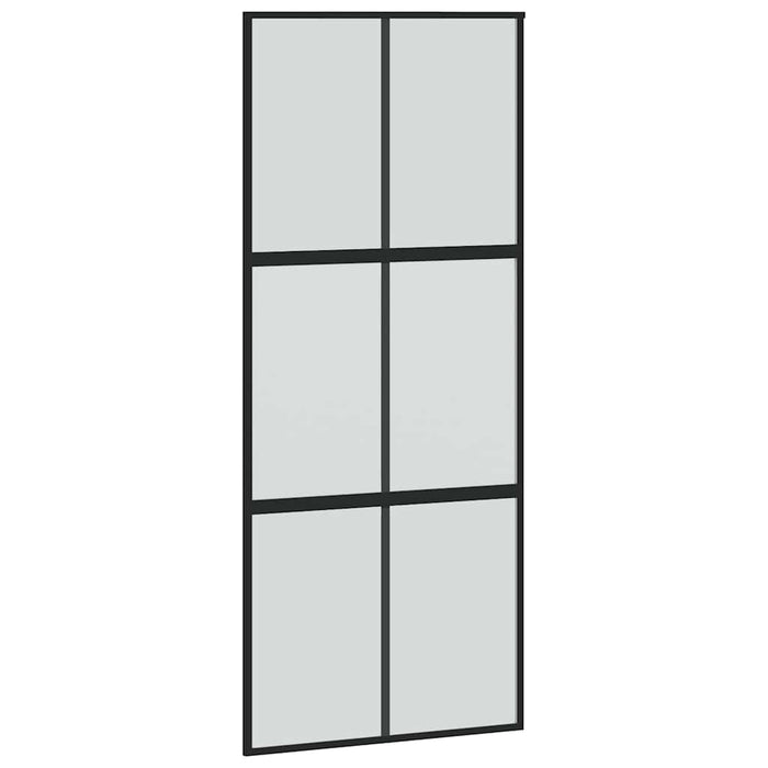 Ușă glisantă cu set feronerie neagră 90x205cm sticlă securizată - WALTI WALTI