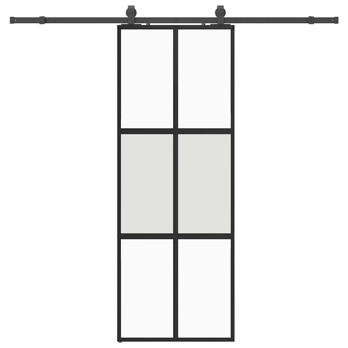 Ușă glisantă cu set feronerie neagră 76x205cm sticlă securizată - WALTI WALTI