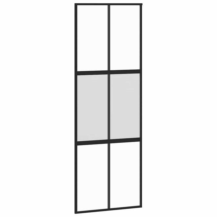 Ușă glisantă cu set feronerie neagră 76x205cm sticlă securizată - WALTI WALTI