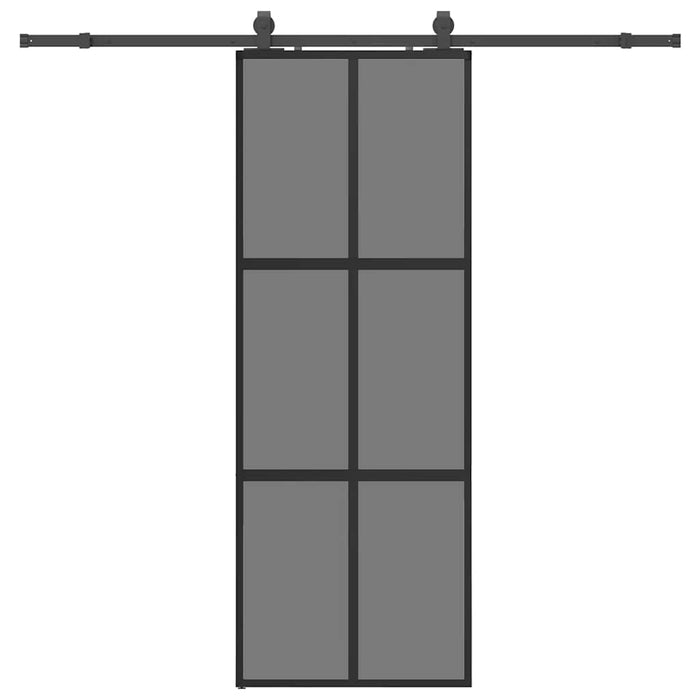 Ușă glisantă cu set feronerie neagră 76x205cm sticlă securizată - WALTI WALTI