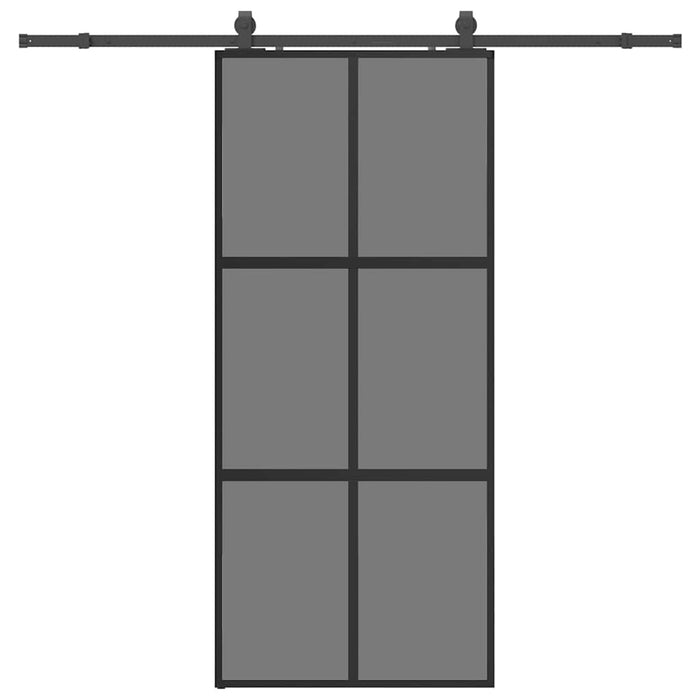 Ușă glisantă cu set feronerie neagră 90x205cm sticlă securizată - WALTI WALTI