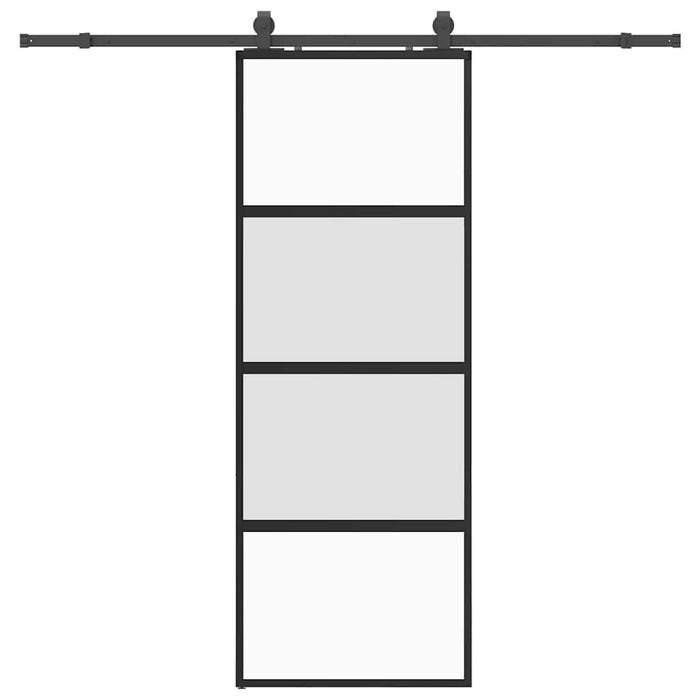 Ușă glisantă cu set feronerie neagră 76x205cm sticlă securizată - WALTI WALTI