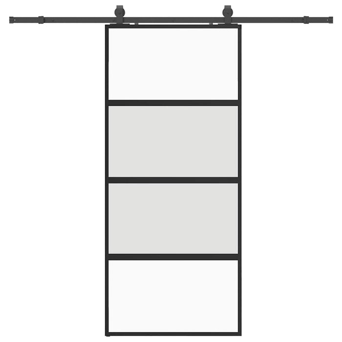 Ușă glisantă cu set feronerie neagră 90x205cm sticlă securizată - WALTI WALTI