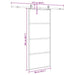 Ușă glisantă cu set feronerie neagră 90x205cm sticlă securizată - WALTI WALTI