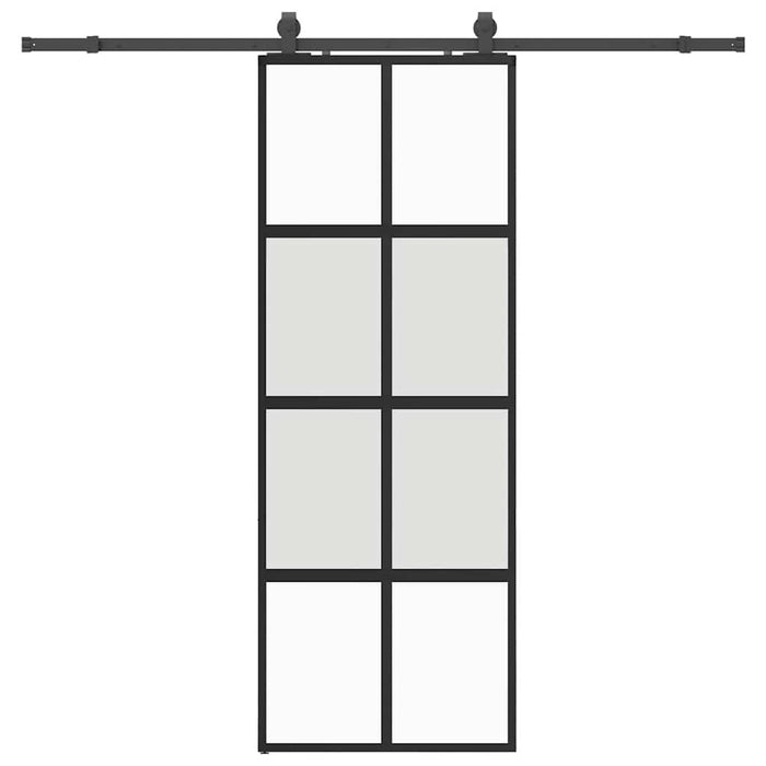 Ușă glisantă cu set feronerie neagră 76x205cm sticlă securizată - WALTI WALTI