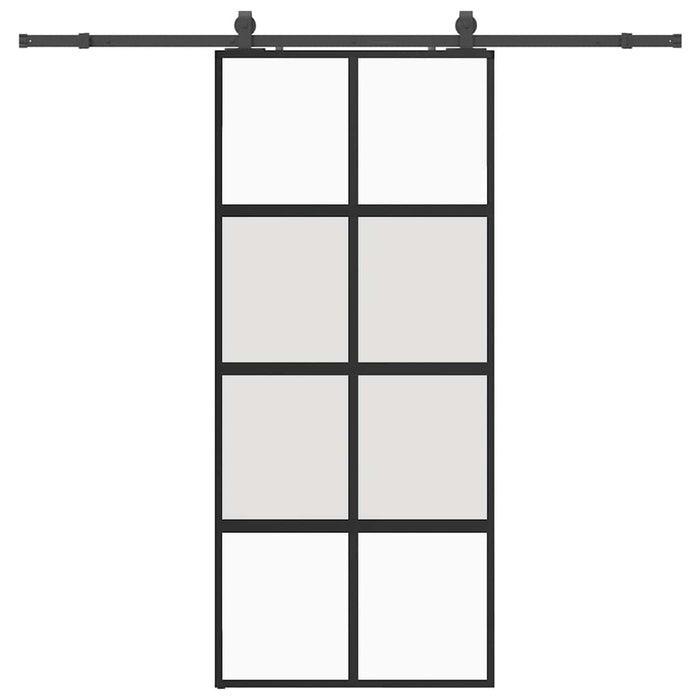 Ușă glisantă cu set feronerie neagră 90x205cm sticlă securizată - WALTI WALTI