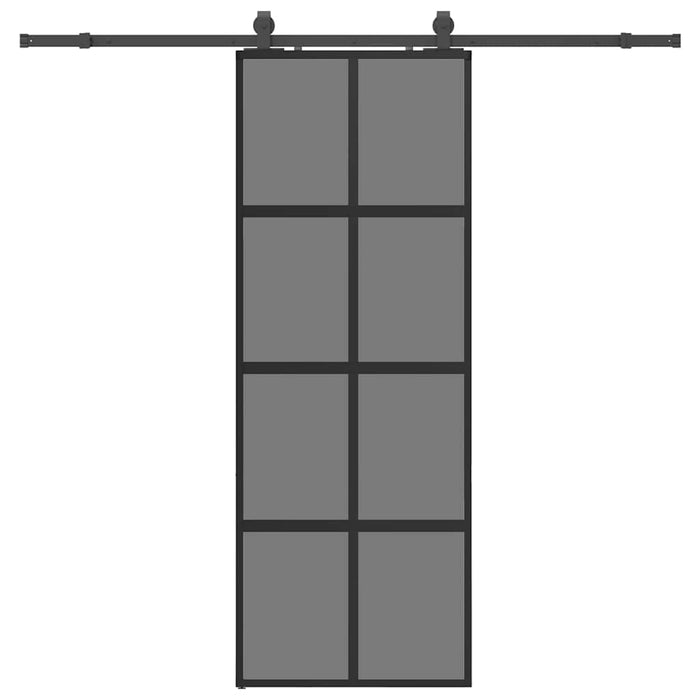 Ușă glisantă cu set feronerie neagră 76x205cm sticlă securizată - WALTI WALTI