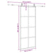 Ușă glisantă cu set feronerie neagră 90x205cm sticlă securizată - WALTI WALTI