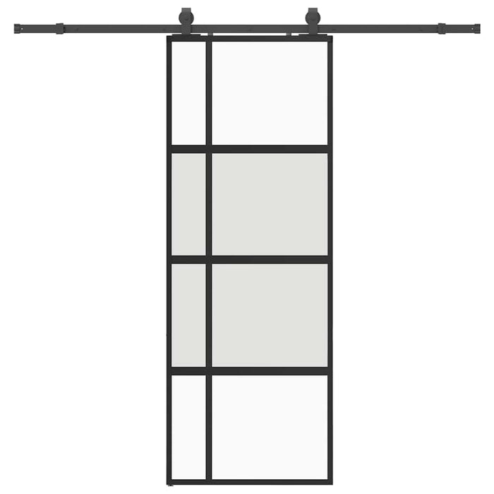 Ușă glisantă cu set feronerie neagră 76x205cm sticlă securizată - WALTI WALTI