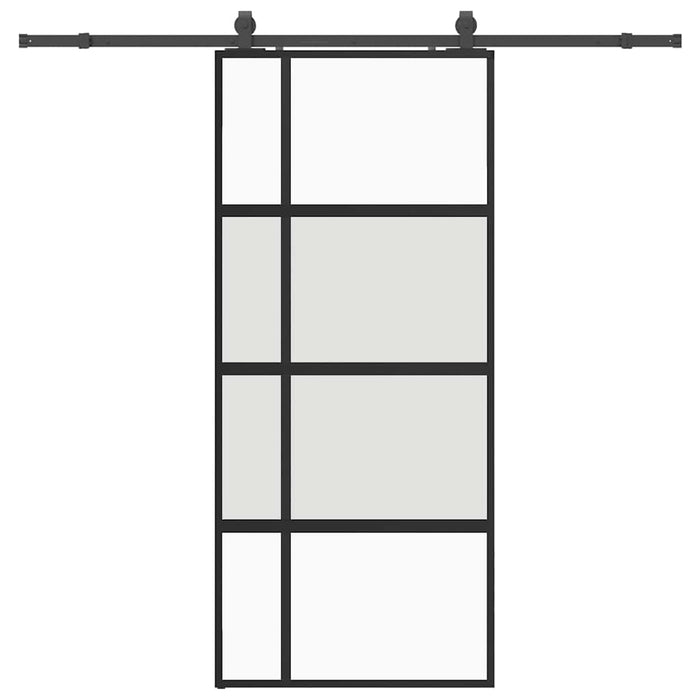 Ușă glisantă cu set feronerie neagră 90x205cm sticlă securizată - WALTI WALTI