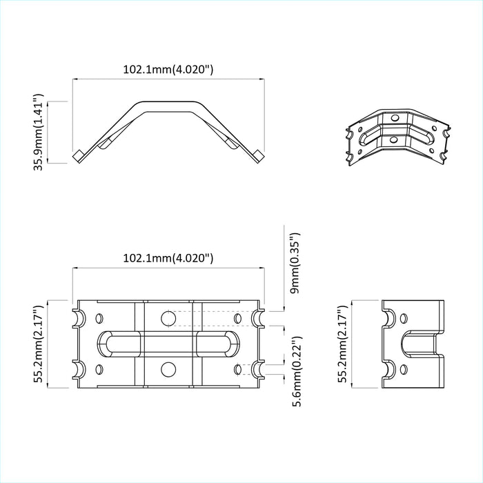 Suport 2 pcs Zincat 106 x 55 x 1,5mm Oțel - WALTI WALTI