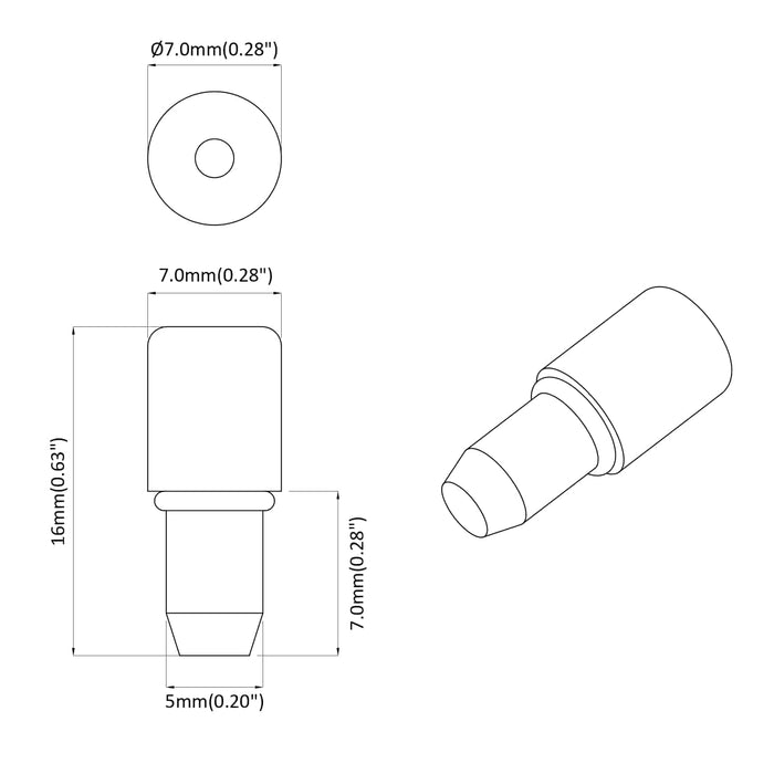 Ușă de raft 12 pcs Argintiu 7 x 16 mm Fier - WALTI WALTI
