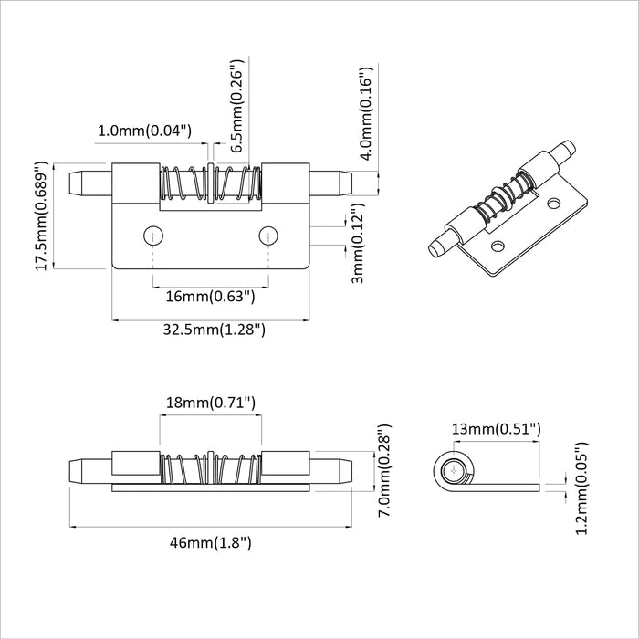 Zăvor 12 pcs Argintiu 46 x 17 x 1,2 mm Oțel - WALTI WALTI