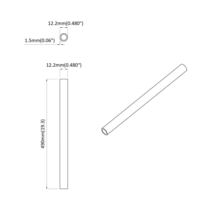 Țeavă PVC 12 pcs Alb 12,2 x 1,8 x 500 mm Mterialpp și PE - WALTI WALTI