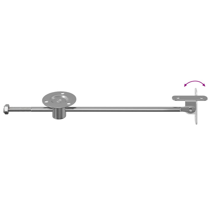 Hingă cu tijă de tragere 2 pcs Argintiu 190 mm Fier - WALTI WALTI