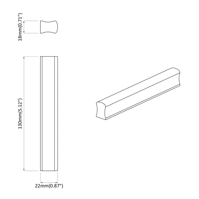 Mânere drepte 587 pcs Culoare lemn natural 130 x 25 x 30 mm WALTI