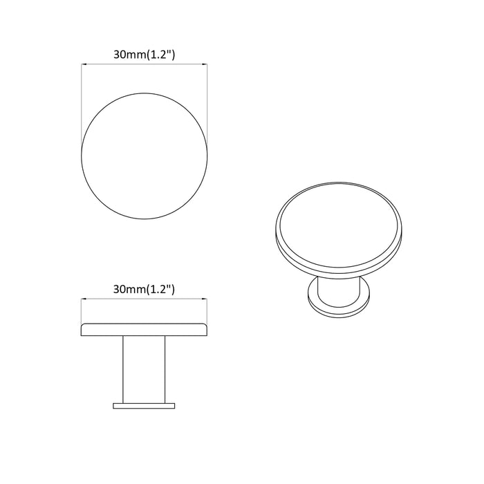 Mânere 2 pcs Negru Ø30 mm Aluminiu - WALTI WALTI