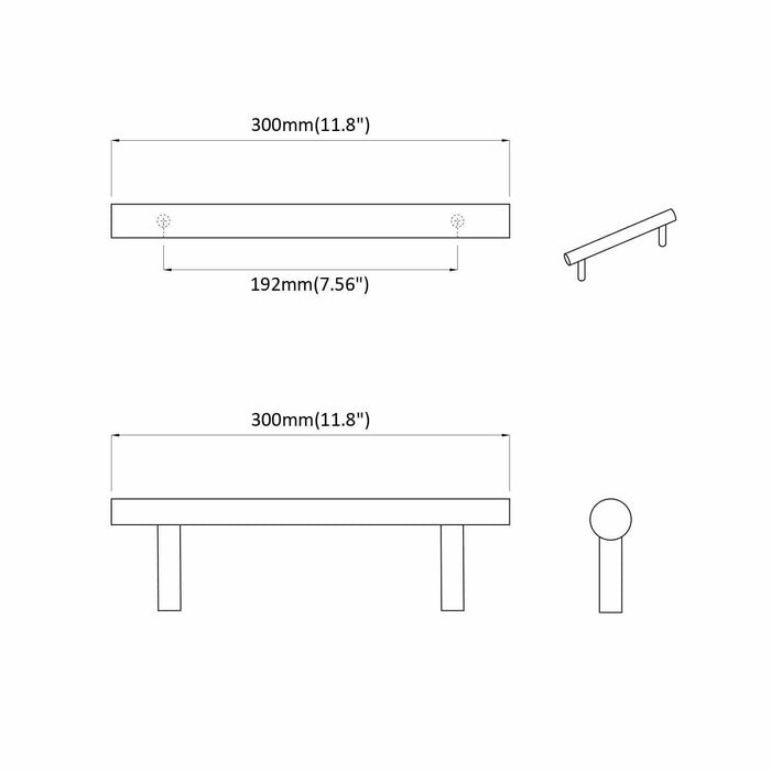 Mâner pentru Dulap 12 pcs Argintiu 300 mm Oţel inoxidabil - WALTI WALTI