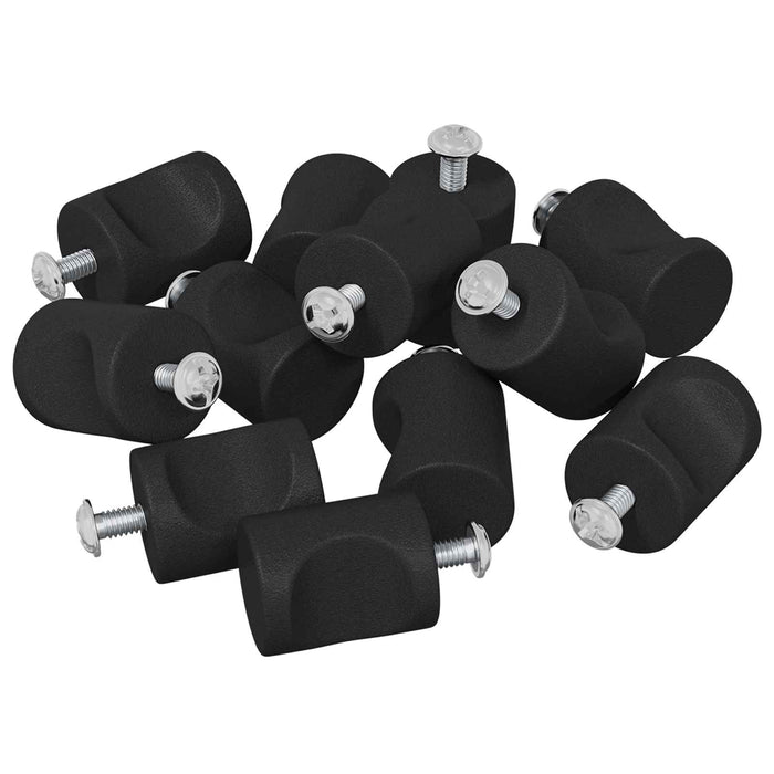 Buton pentru dulap 12 pcs Negru 18 x 23 mm Fier WALTI