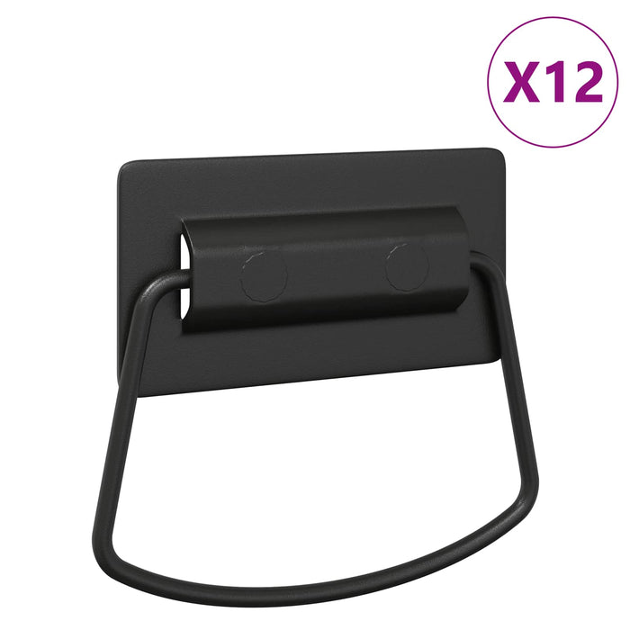 Mânere pentru dulap 12 pcs Negru 85 x 45 mm Metal WALTI