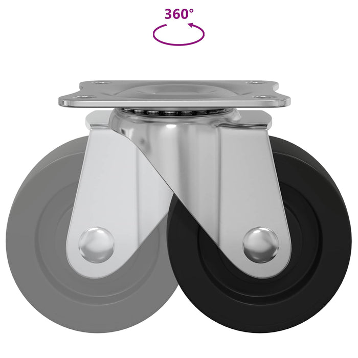 Roată pivotantă 2 pcs Argintiu 60 x 60 x 50 mm Fier și nylon - WALTI WALTI