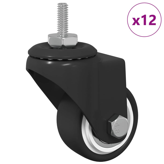 Roată pivotantă 12 pcs Negru 40,4 x 40,4 x 19,7 mm WALTI
