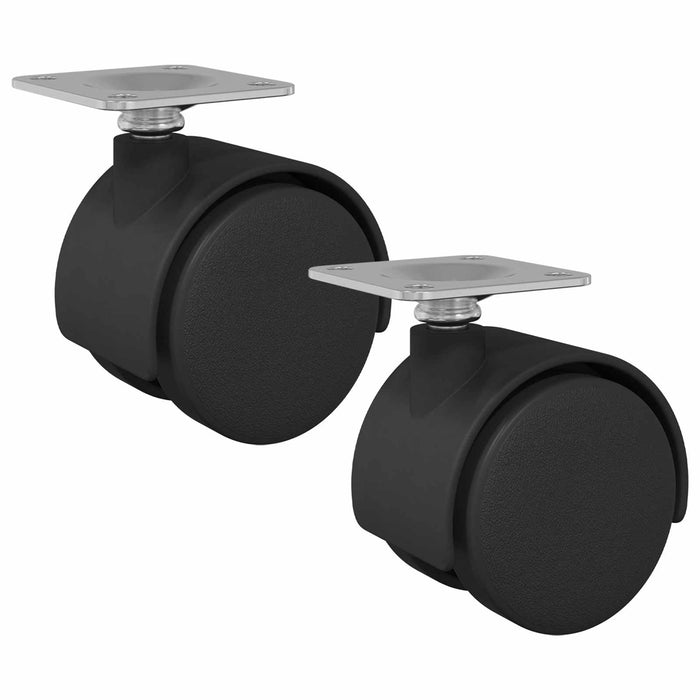 Roată pivotantă 2 pcs Negru 39,5 x 39,5 x 37,8 mm Fier și PP - WALTI WALTI