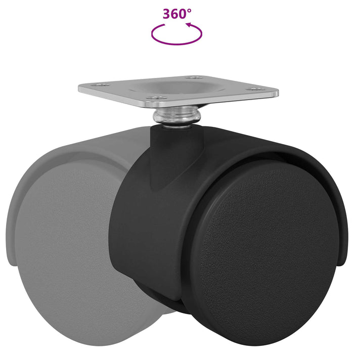 Roată pivotantă 2 pcs Negru 39,5 x 39,5 x 37,8 mm Fier și PP - WALTI WALTI