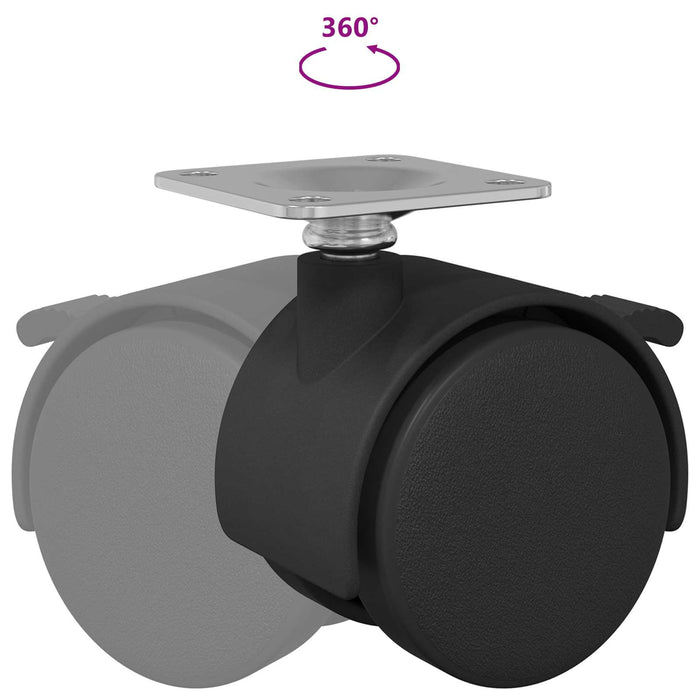 Roată 2 pcs Negru 39,5 x 39,5 x 37,8 mm Fier și polipropilenă - WALTI WALTI
