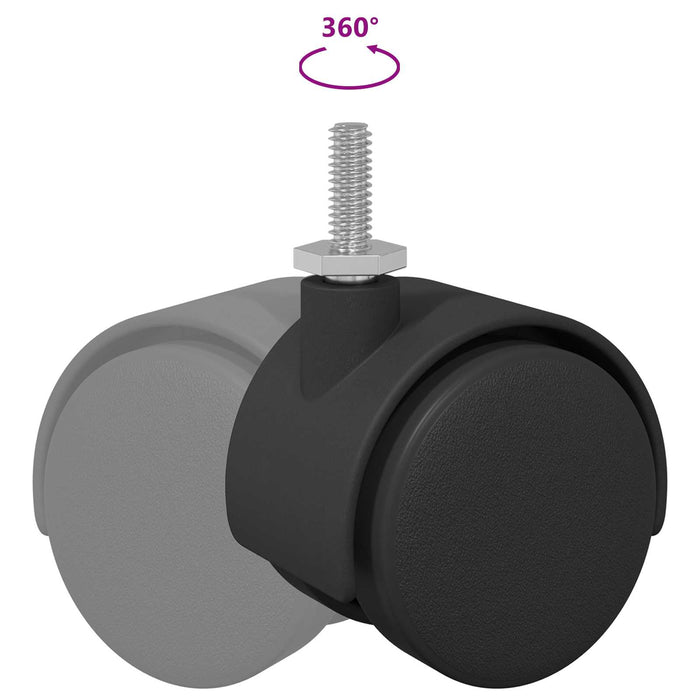 Roată 12 pcs Negru și argintiu 40,1 x 40,1 x 37,8 mm Fier și PP - WALTI WALTI