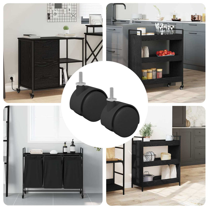 Roți 2 pcs Negru 40,1 x 37,8 mm PP și fier - WALTI WALTI