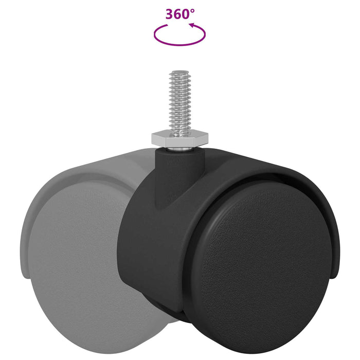 Roți 2 pcs Negru 40,1 x 37,8 mm PP și fier - WALTI WALTI