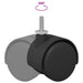 Roți 2 pcs Negru 40,1 x 37,8 mm PP și fier - WALTI WALTI