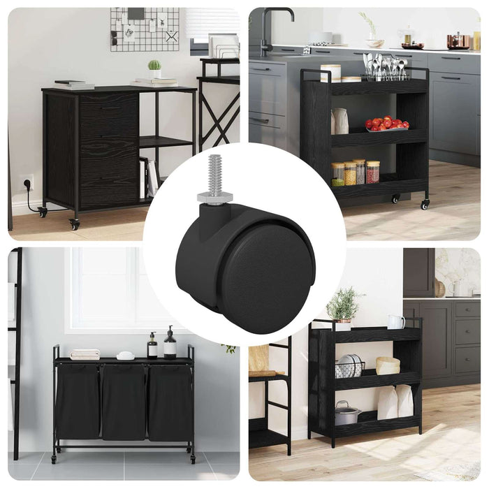 Roți 12 pcs Negru 40,1 x 37,8 mm PP și fier - WALTI WALTI