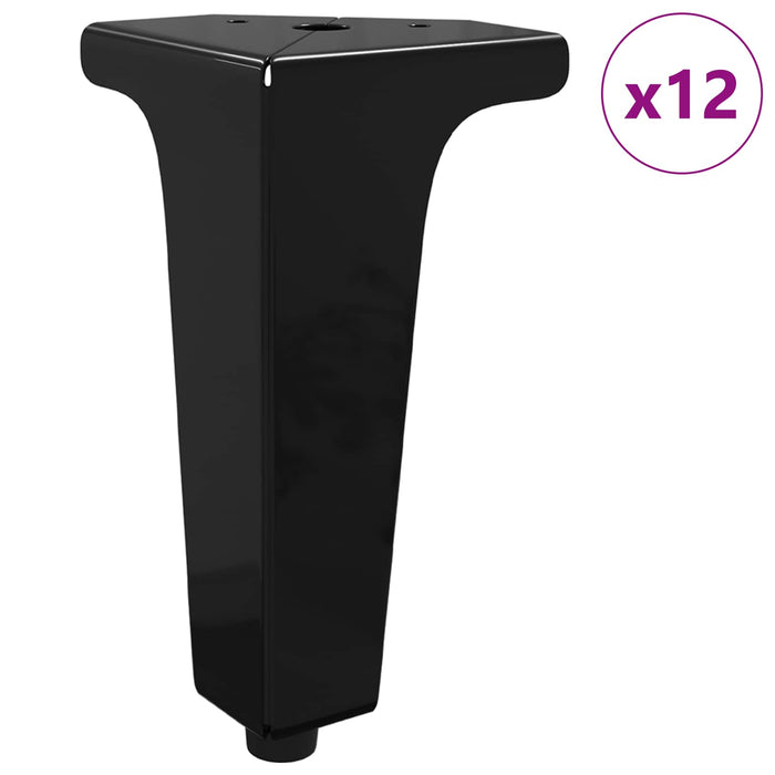Picioare de mobilă 12 pcs Negru 5,5 x 5,5 x 10 cm Fier - WALTI WALTI
