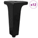 Picioare de mobilă 12 pcs Negru 5,5 x 5,5 x 10 cm Fier - WALTI WALTI