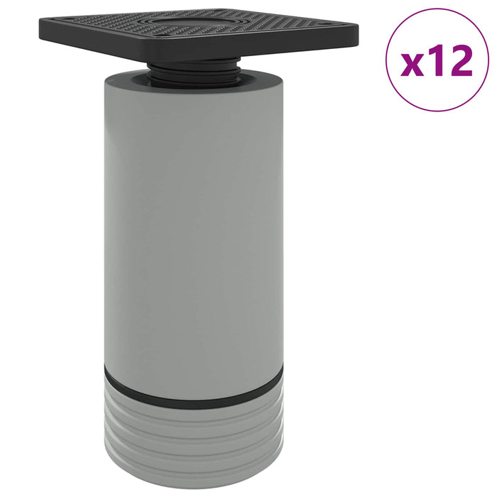 Picioare de mobilă Ajustabil 12 pcs Alb 64 x 64 x 100 mm PP - WALTI WALTI
