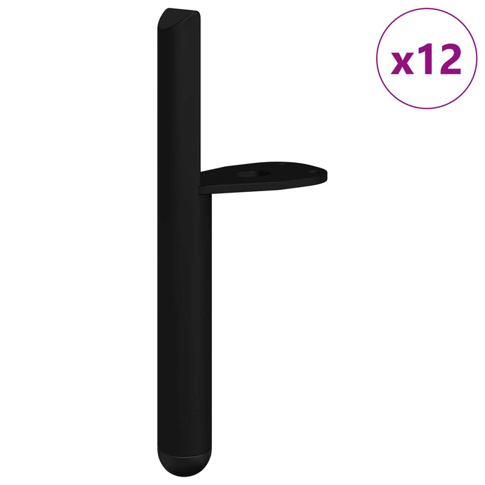 Picioare de mobilă 12 pcs Negru 66 x 36 x 160 mm Fier - WALTI WALTI