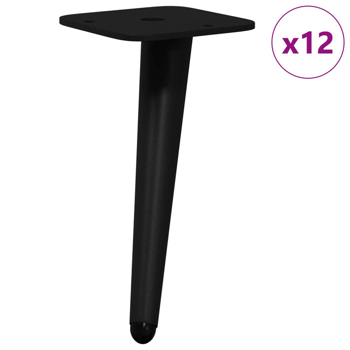 Picioare verticale 12 pcs Negru 56 x 56 x 100 mm Fier - WALTI WALTI