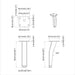 Picioare În picioare 2 pcs Negru 40 x 40 x 100 mm Fier - WALTI WALTI