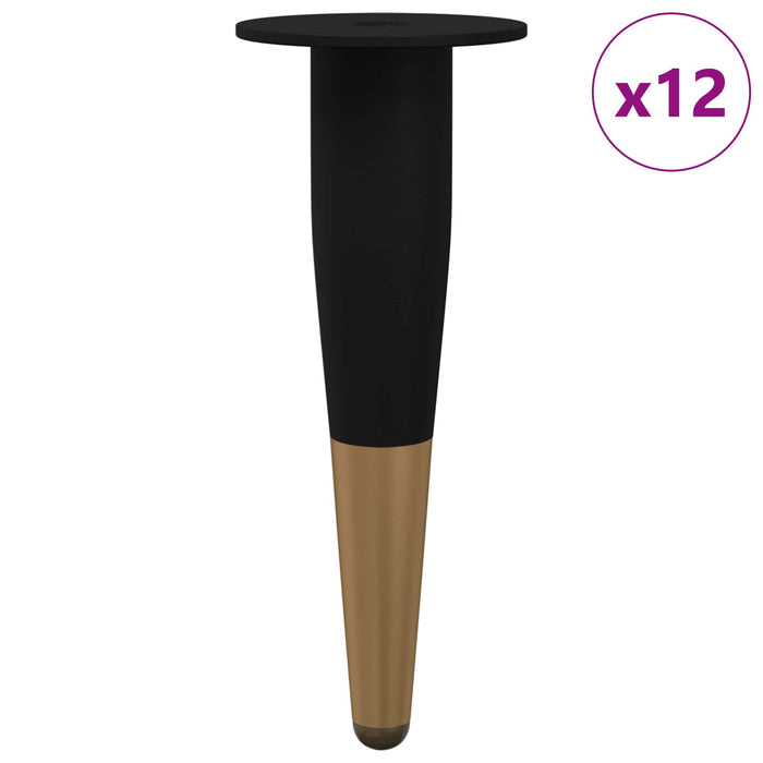 Picioare de mobilă 12 pcs Negru și Aur Ø 40 x 98 mm Fier - WALTI WALTI