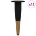 Picioare de mobilă 12 pcs Negru și Aur Ø 40 x 98 mm Fier - WALTI WALTI