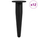 Picioare de mobilă 12 pcs Negru Ø 40 x 98 mm Fier - WALTI WALTI